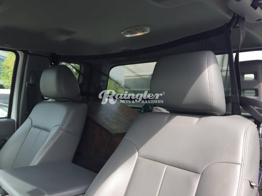 1999 - 2016 Ford F250 F350 Extended Cab Behind Front Seat Barrier Divider Net-Raingler